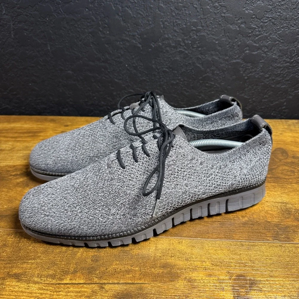 Cole Haan Zerogrand Stitchlite Grey Knit Oxford Shoes Mens 10M